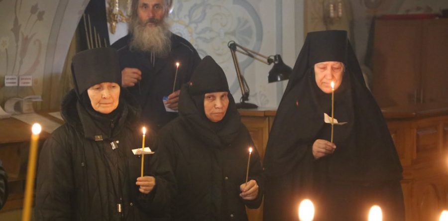 Отпевание новопреставленной послушницы Ольги