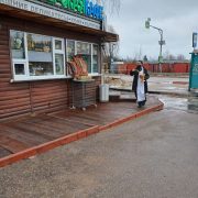 Окропление крещенской водой общественный зданий в Теряево