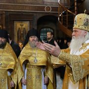 Литургия в храме Сретения Владимирской иконы Божией Матери